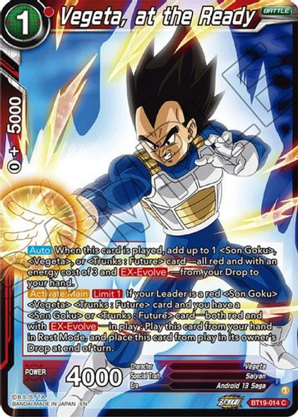 BT19-014C Vegeta, at the Ready (Foil)