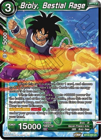 BT19-090UC Broly, Bestial Rage (Foil)