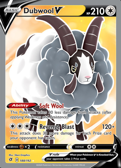 [SWSH02][RCL-188/192UR] Dubwool V (Full Art) (Holo)