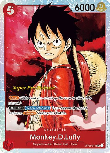 ST01-012 Monkey.D.Luffy (Super Pre-Release Stamped) (Foil)