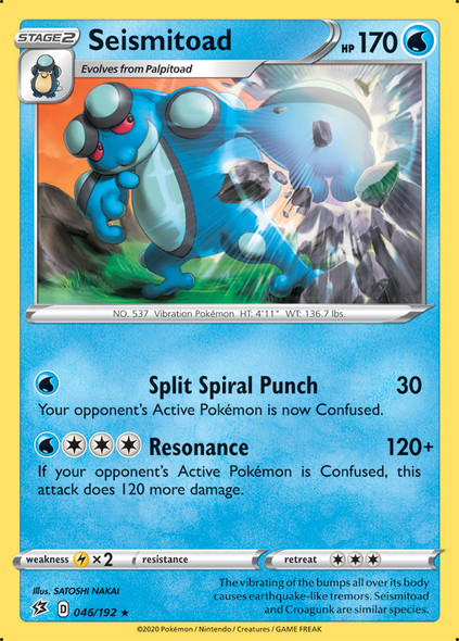 [SWSH02][RCL-046/192R] Seismitoad (Reverse Holo)