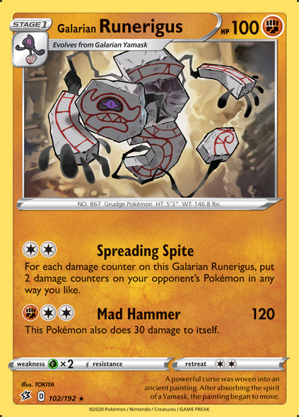 [SWSH02][RCL-102/192R] Galarian Runerigus (Reverse Holo)