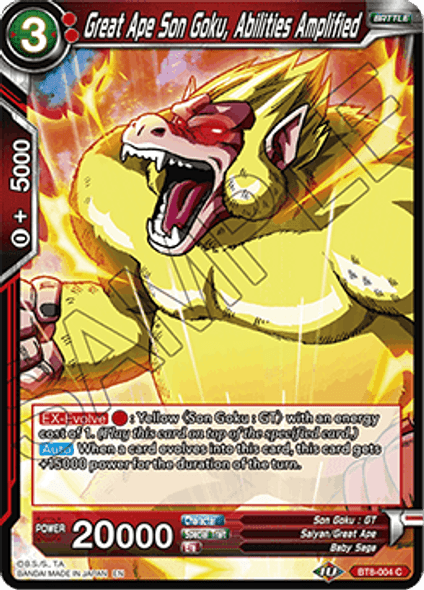 BT08-004C Great Ape Son Goku, Abilities Amplified Prerelease Stamp