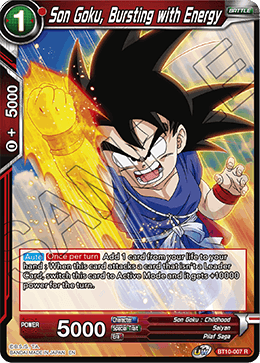 BT10-007R Son Goku, Bursting with Energy Prerelease Stamp