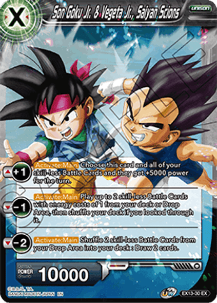 EX13-30 Son Goku Jr. & Vegeta Jr., Saiyan Scions Foil