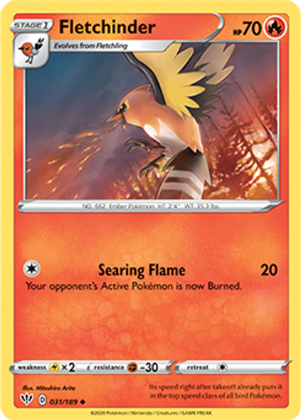 SWSH03-031/189UC Fletchinder (Reverse Holo)