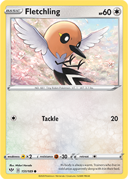 [SWSH03][DAA-151/189C] Fletchling (Reverse Holo)