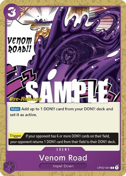 OP02-091C Venom Road (Prerelease Stamp)