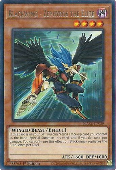 MAZE-EN039 Blackwing - Zephyros the Elite (Rare) <1st>