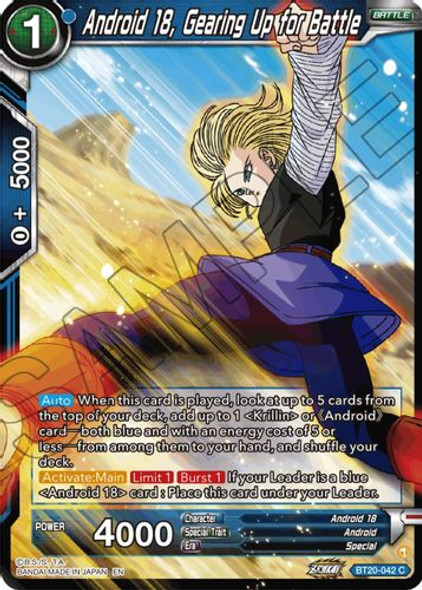 BT20-042C Android 18, Gearing Up for Battle