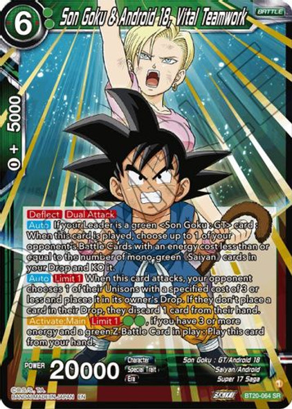 BT20-064SR Son Goku & Android 18, Vital Teamwork (Foil)