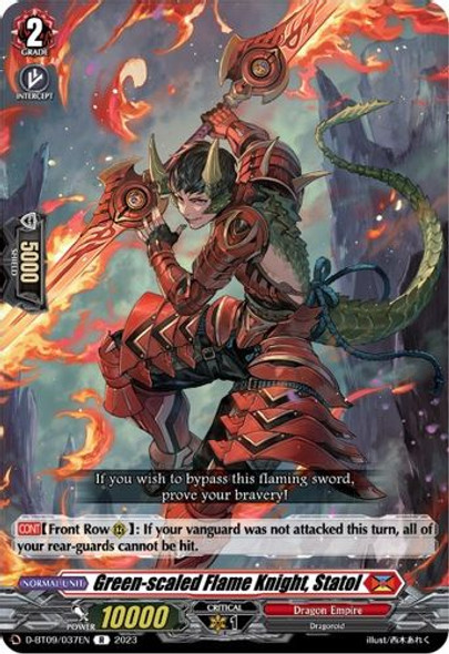 D-BT09/037EN R Green-scaled Flame Knight, Statol