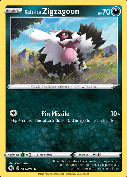 [SWSH03a][CPA-035/73C] Galarian Zigzagoon