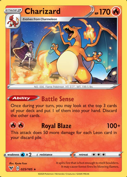 [SWSH04][VIV-025/185R] Charizard