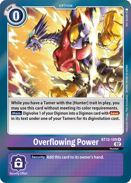 BT12-109R Overflowing Power (Prerelease Stamp)