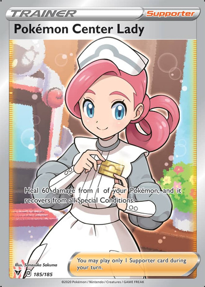 [SWSH04][VIV-185/185UR] Pokemon Center Lady (Full Art) (Holo)