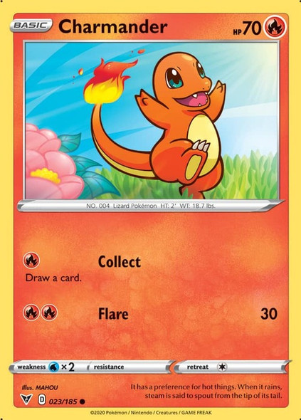 [SWSH04][VIV-023/185C] Charmander (Reverse Holo)