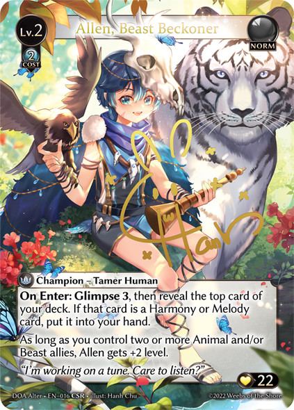 |GA01|<Alt>[DOA-EN-016](CSR) Allen, Beast Beckoner {Foil}