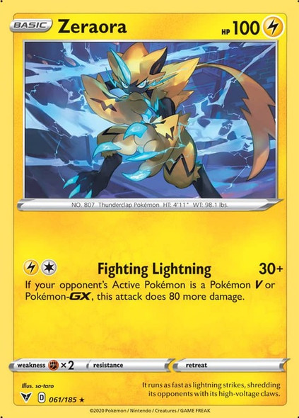 [SWSH04][VIV-061/185HR] Zeraora (Reverse Holo)