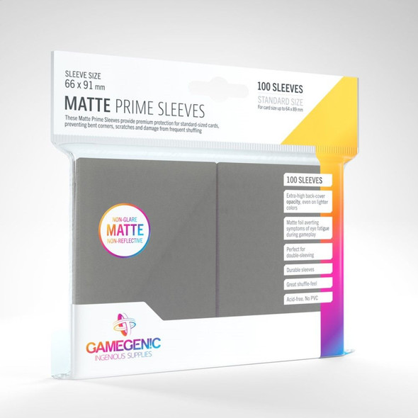 Gamegenic Matte Prime Card Sleeves Dark Gray (100)