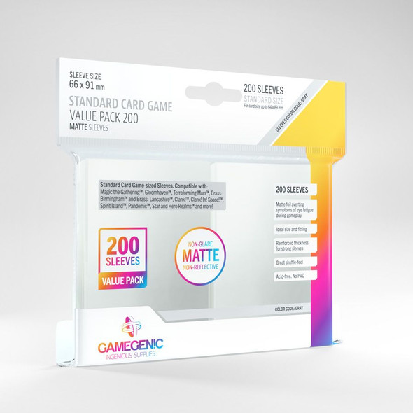 Gamegenic Matte Standard Card Game Sleeve Value Pack 200