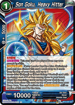 BT12-031UCPS Son Goku, Heavy Hitter Prerelease Stamp Foil
