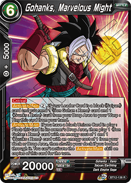 BT12-138RPS Gohanks, Marvelous Might Prerelease Stamp Foil