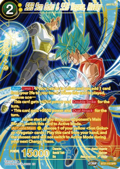 BT21-110SPR SSB Son Goku & SSB Vegeta, Rivalry (Foil)