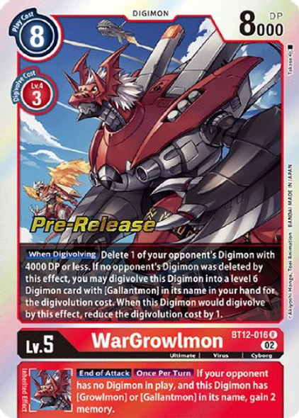 BT12-016R WarGrowlmon (Prerelease Stamp) (Foil)