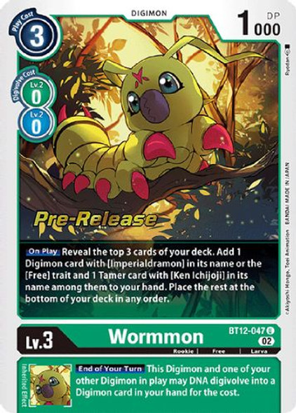 BT12-047U Wormmon (Prerelease Stamp) (Foil)