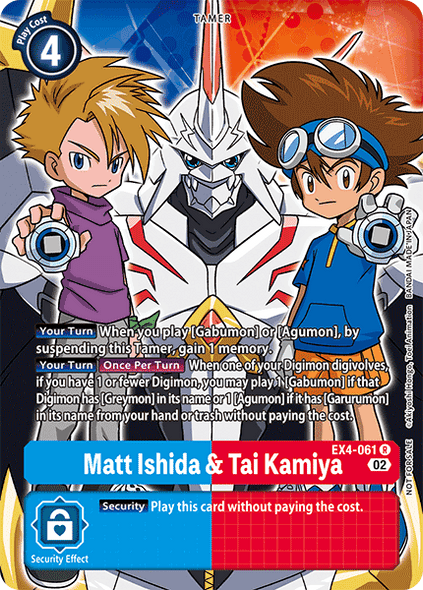 EX04-061R Matt Ishida & Tai Kamiya (EX04 Box Topper) (Foil)