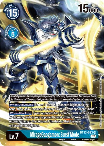 BT13-033SR MirageGaogamon: Burst Mode (Alternate Art) (Foil)