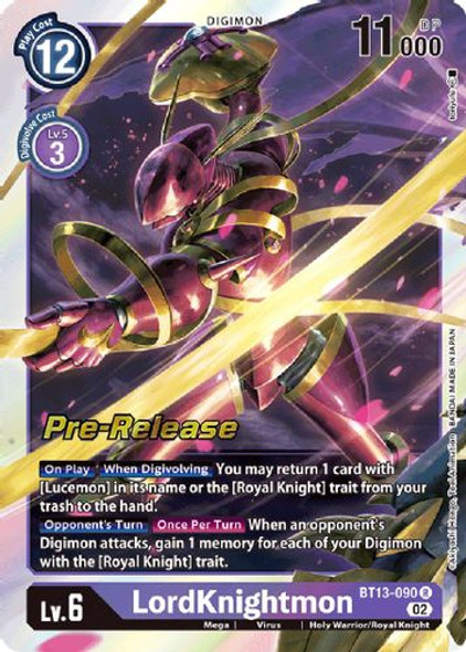 BT13-090R LordKnightmon (Prerelease Stamp) (Foil)