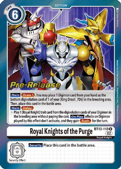 BT13-110R Royal Knights of the Purge (Prerelease Stamp) (Foil)