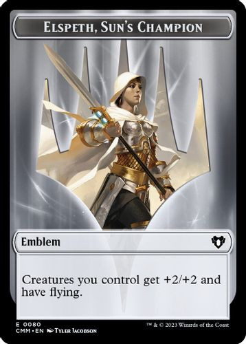 CMMTOK-80 // 55 Emblem - Elspeth, Sun's Champion // Copy Double-Sided Token