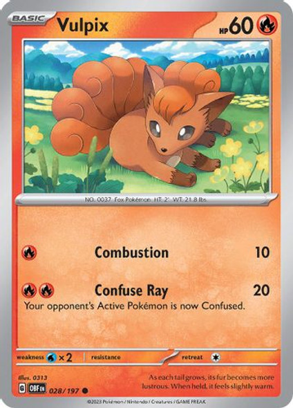 SV03-OBF-EN-028/197C Vulpix (Reverse Holo)