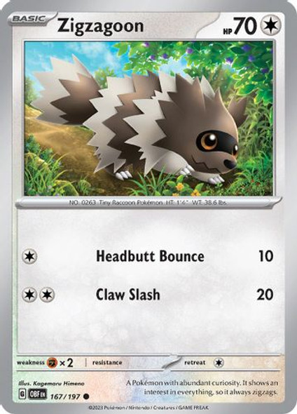 SV03-OBF-EN-167/197C Zigzagoon (Reverse Holo)