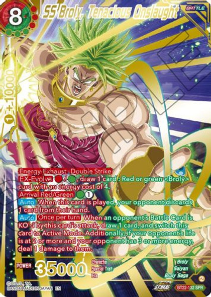 BT22-132SPR SS Broly, Tenacious Onslaught (SPR) (Foil)