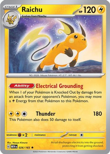 [SV03a][MEW-026/165](R) Raichu (Reverse Holo)
