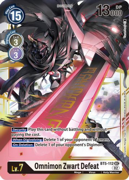 [BT05-112SEC] Omnimon Zwart Defeat (RB01 Reprint) (Foil)