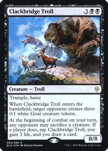 Prerelease Stamped - Clackbridge Troll-084R (Foil)