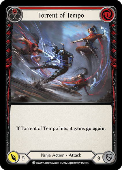 FAB03 CRU-069C Torrent of Tempo (Red) Rainbow Foil (1st ed)