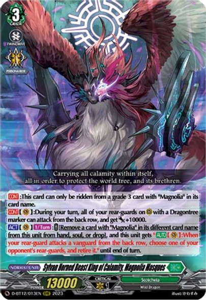 D-BT12/013EN RRR Sylvan Horned Beast King of Calamity, Magnolia Masques