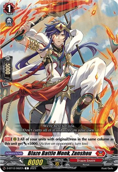 D-BT12/062EN C Blaze Battle Monk, Zanshou