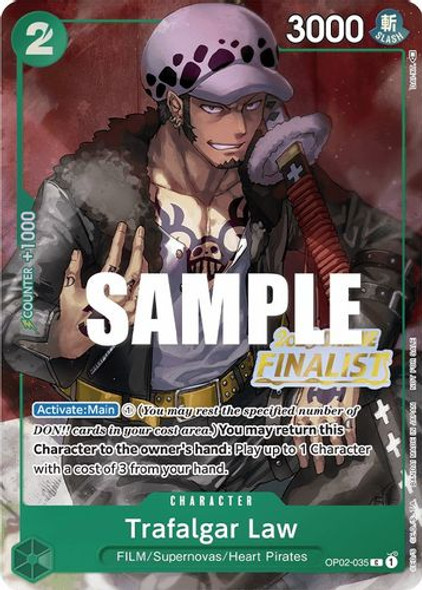 OP02-035 Trafalgar Law (Online Regional Finalist) (Foil)