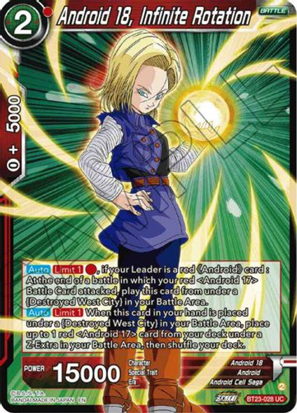 BT23-028UC Android 18, Infinite Rotation (Foil)