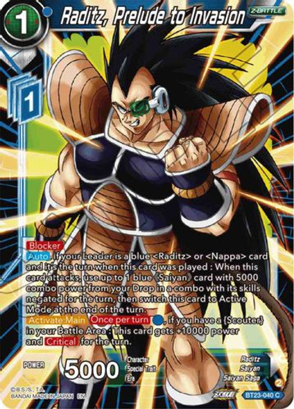 BT23-040C Raditz, Prelude to Invasion