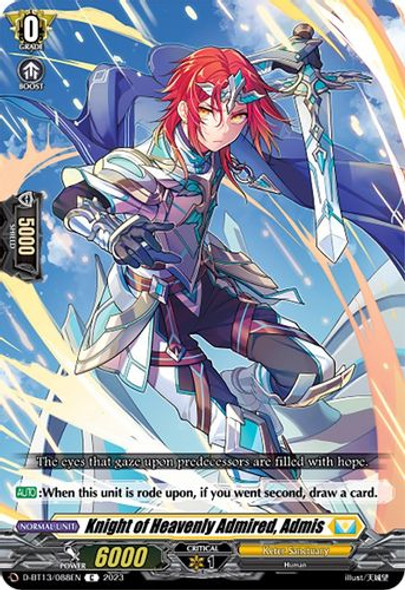 D-BT13/088EN C Knight of Heavenly Admired, Admis