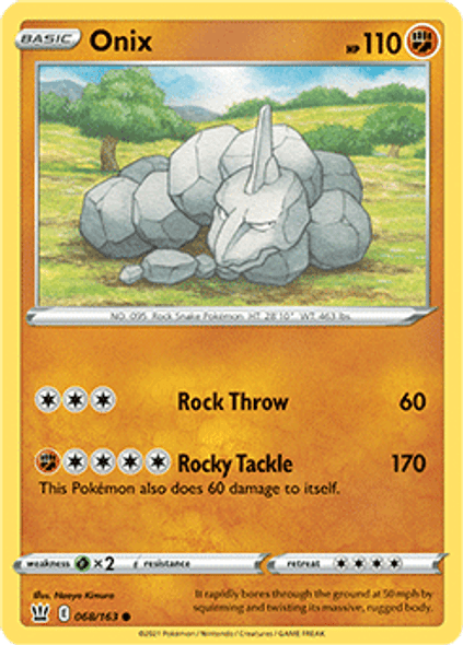 [SWSH05][BST-068/163C] Onix (Reverse Holo)