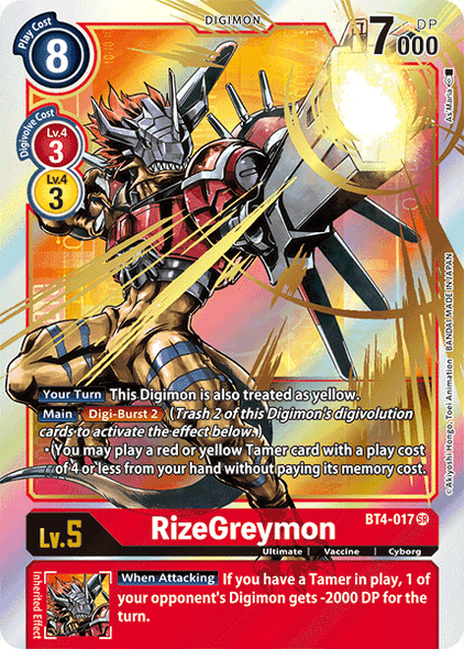 BT04-017SR RizeGreymon (Alternate Art) (Foil)